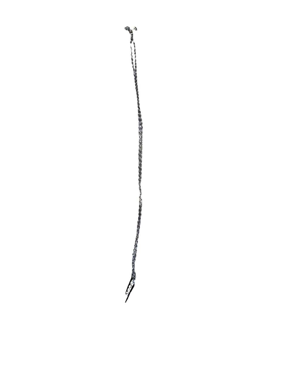 Sterling Silver Bar Necklace with Three Cubic Zirconia Stones